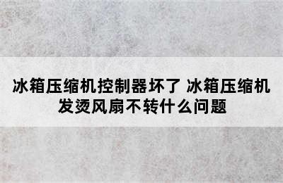 冰箱压缩机控制器坏了 冰箱压缩机发烫风扇不转什么问题